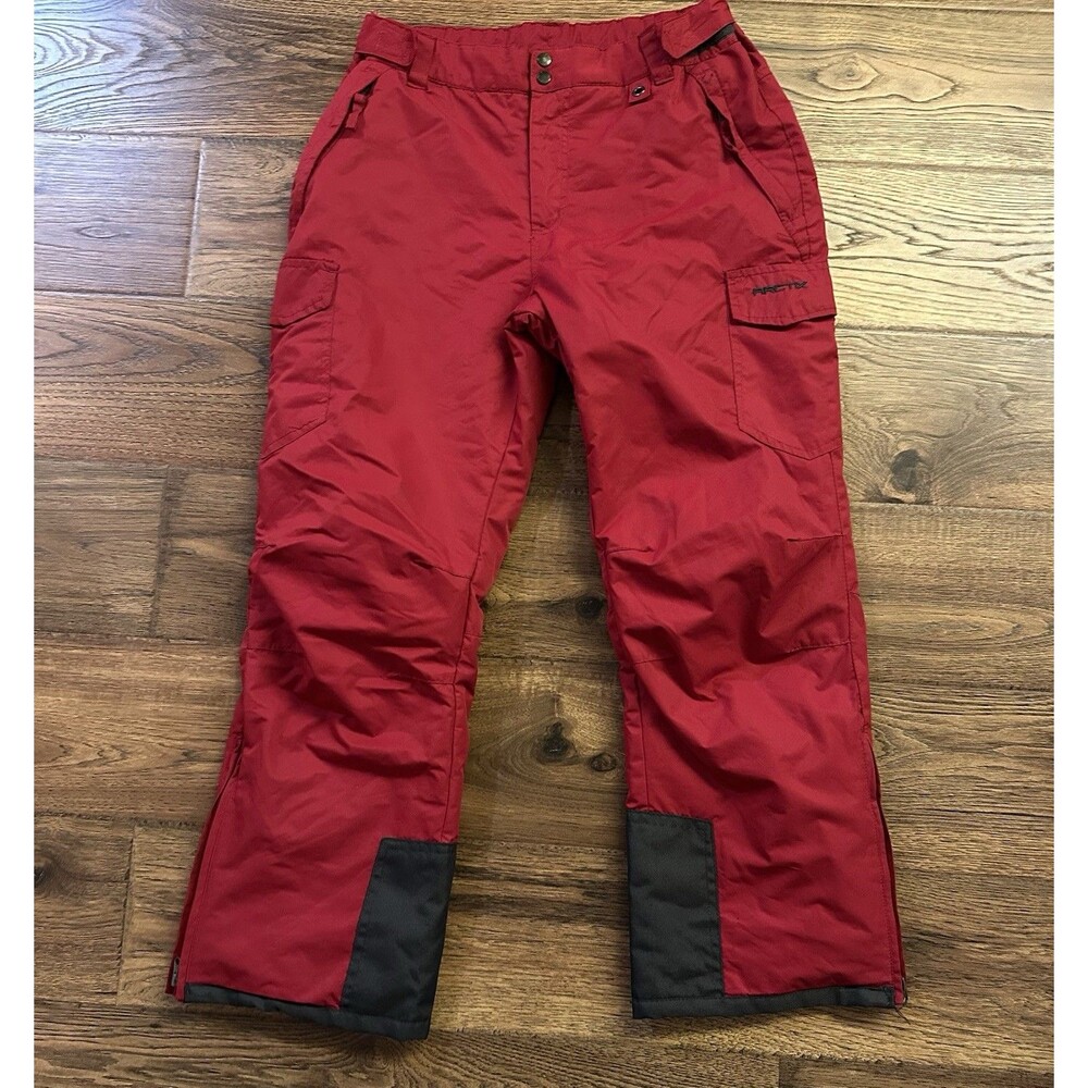 Arctix Red Insulated Ski Snow Pants Mens Large Cargo Snowboard